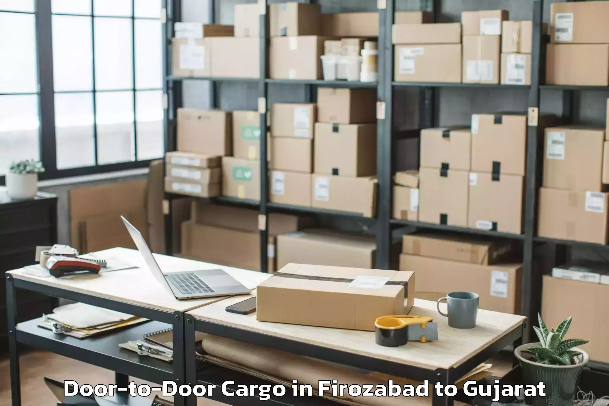 Top Firozabad to Jamkandorna Door To Door Cargo Available